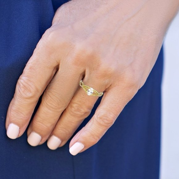 CZ Stackable Rings, Cubic Zirconia Engagement Ring, Bling Promise Ring - Picture 6 of 7